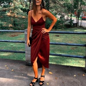 Express burgundy dress
